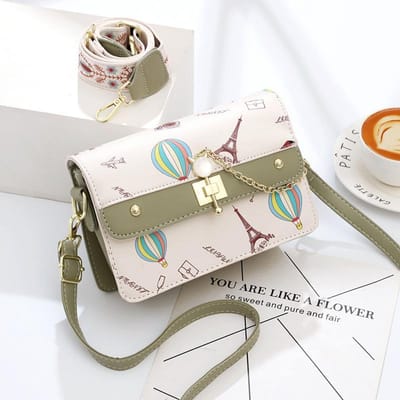 Nieuwe High Value Small Fragrance Style Kleine Vierkante Tas Gesplitste Mode Print Mode Schoudertas Mode Crossbody Tas . white