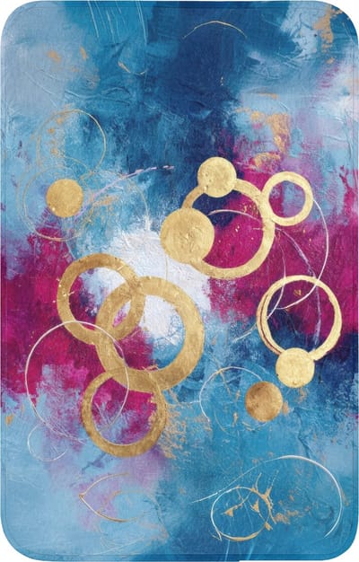 WC mat 50x80 cm - Antislip - Cirkels - Goud - Abstract - Toiletmat - Vloermat - Douchemat - Toilet tapijt - Toiletmatten