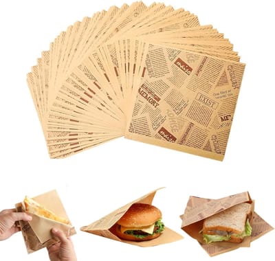 150 Stuks Deli Papier Vellen 18x18cm voor Snacks, Burgers, Frietjes en Taarten - Ideaal voor Catering en Feestjes