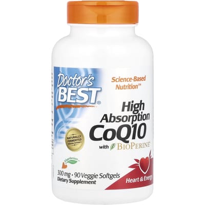 Doctor's Best, zeer goed opneembare CoQ10, met BioPerine, 300mg, 90 plantaardige softgels