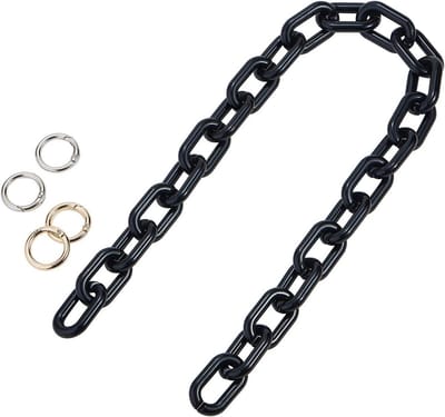 Korte Dikke Zwarte Haken met Kettinkjes voor Schouderband Vervanging en Handtas Versiering Accessories