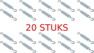 AMIG Draadspanner M5 70mm | Bereik 120 - 170mm | Haak / Oog | Voordeelverpakking 20 stuks | Spanschroef Spanner | Verzinkt Smeedstaal