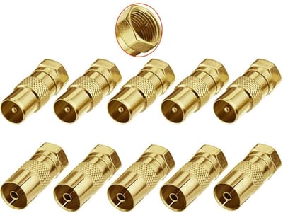 Dailygoody - Coax Adapters - F Type Male naar Coax Male en Female - TV Antenne Verbinding - TV Accessoires - Geschikt voor TV's - 10 Stuks