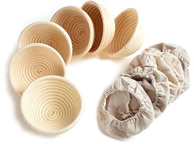 Set van 6 Kleine Ronde Bannetons voor Brooddeeg - Perfect voor Het Rijzen van Desembrood