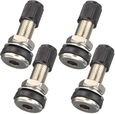 4 Stuks Bandenventielen met Stofdoppen voor Auto, Motorfiets en Fiets - Tubeless Ventielschachten