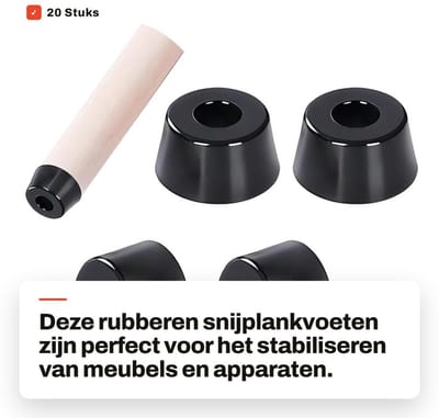 Dailygoods- Snijplankvoeten 20 Stuks - Rubberen Voetjes - Antislip/Antibotsing - Temperatuurbestendig - Geluidsreducerend - Hoogwaardig Rubber - Meubelvoetjes