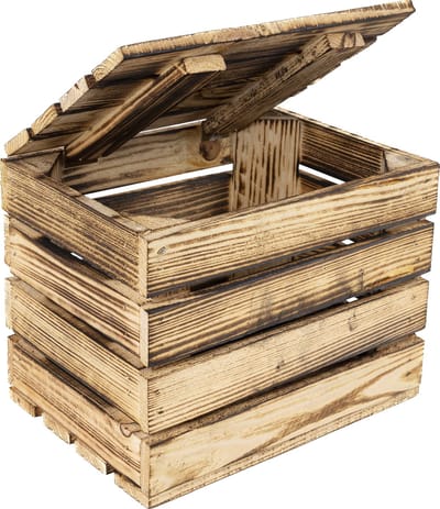 Creative Deco Houten Doos met Groot Deksel | 27,5 x 20 x 21,5 cm | Vintage Opbergdoos | Perfect voor Opslag Cadeau Decoratie DIY