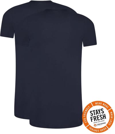 RJ Everyday Heren 2-Pack Roermond Body Fit T-Shirt Ronde Hals Navy XL