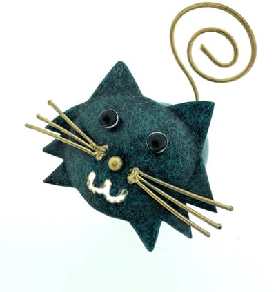 Metalen kat Cindy turquoise - geldclip