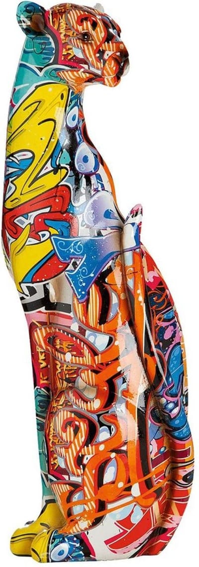 Gilde Handwerk - Cheetah - graffiti beeld in polyresin - Popart - Street Art - 34 cm hoog