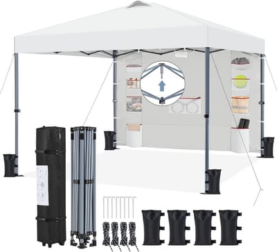 Pop-up Partytent 2,5 x 2,5 meter met Zijwand - Waterdicht en In Hoogte Verstelbaar