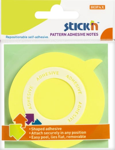 Stick'n Memoblok 360 graden Lijmrand - Sticky Notes - 70x70mm - Neon Geel - 50 Memoblaadjes