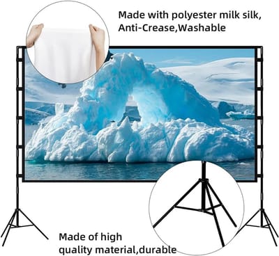 ITRONIQ Projectiescherm 60 Inch Met Statief - Draagbaar Beamer Scherm 16:9 - Opvouwbaar - Binnen en Buiten - Compact - Zwart