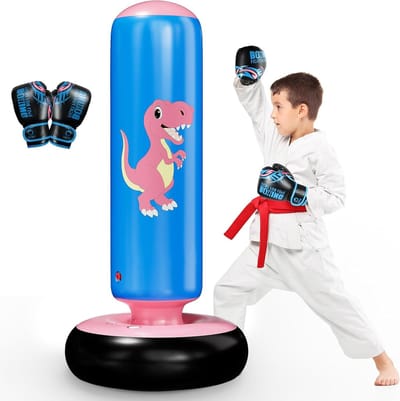 Bokszak Kinderen - Opblaasbaar Staand - Actieve Beweging - Bevordert Coördinatie - 120 cm - Roze