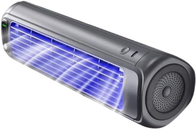 Luchtkoeler - Draagbare USB Koelventilator met Stille Werking - Geschikt voor Muur en Bureau - Perfect voor Slaapkamer Keuken Studentenkamer en Kamperen - Paarse Kleur