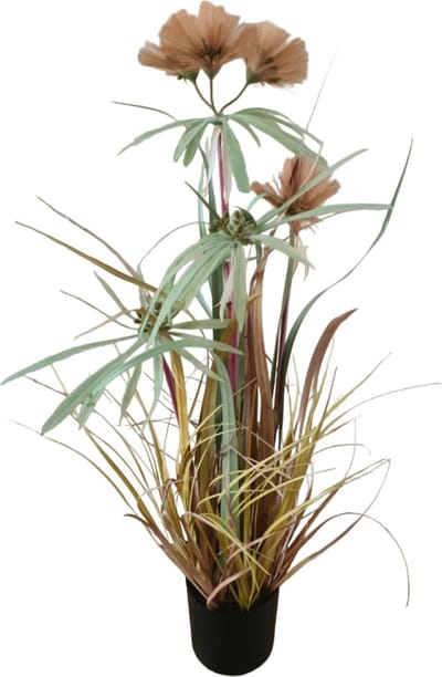 Mica Decorations Pluimgras Pom Pom Kunstplant - H82 x D30cm- groen