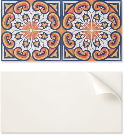 Decoratief vinylpaneel met afbeelding voor keuken of badkamer, 100x50 cm, bloemenpatroon op de achtergrond.