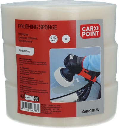 Polijstspons, Medium, wit, 3 stuks