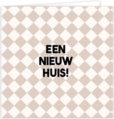 Wenskaart Een nieuw huis incl envelop - Kaart nieuwe woning - happy new home - verhuisd