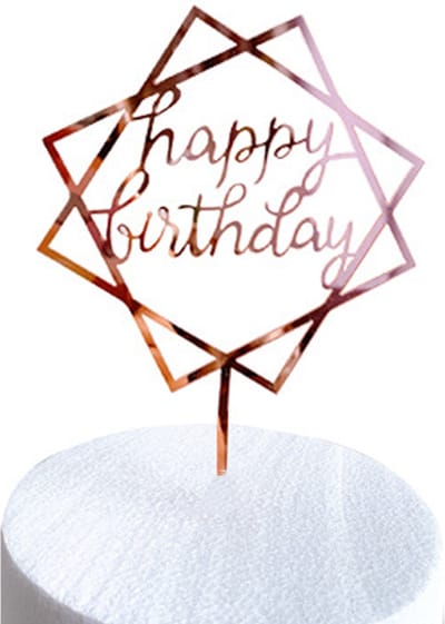 Happy Birthday TaartTopper Rose Goud TaartDecoratie Cake Topper Taart Topper Decoratie Verjaardag Versiering – 1 Stuk
