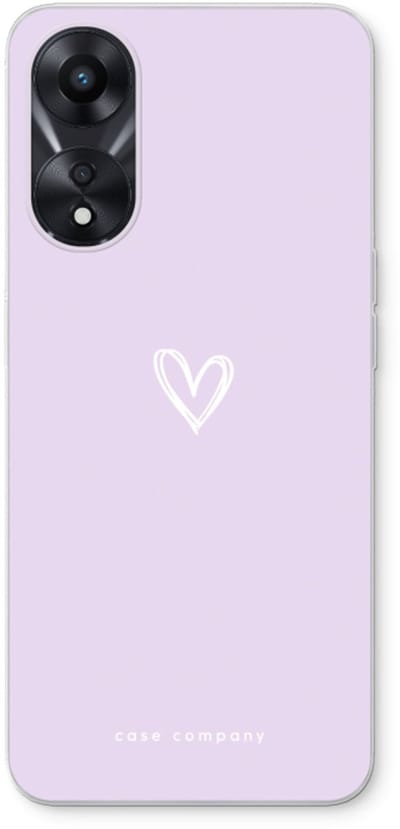 Case Company® - Hoesje geschikt voor Oppo A78 5G hoesje - Klein hartje paars - Soft Cover Telefoonhoesje - Bescherming aan alle Kanten en Schermrand