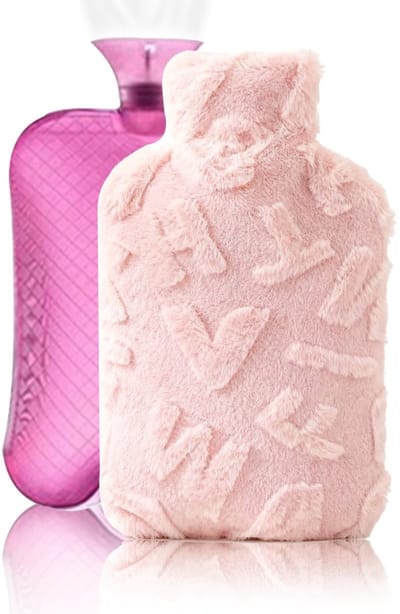 Dailygoods- Warmwaterkruik 1 l - Pluche Overtrek - Lange Warmteopslag - Afneembaar en Wasbaar - Comfortabel voor Dames/Heren/Kinderen - 25 x 15 cm - Warmwaterfles