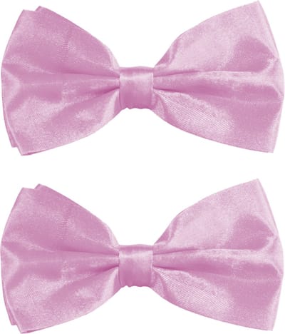 Partychimp Carnaval verkleed vlinderstrikje zijdeglans - 2x - lichtroze - polyester - heren/dames