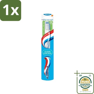 1 x Aquafresh Tandenborstel Clean Control Medium- Tandenborstel - Tandenborstel Clean Control - Tandenborstel Medium - Tandenborstel Voor Tandvleesbescherming - Tandenborstel Voor Tandplakvermindering
