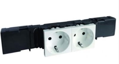 Legrand Mosaic snap-on wandcontactdoos 2-voudig randaarde standaard - wit (450016) - wandcontactdoos