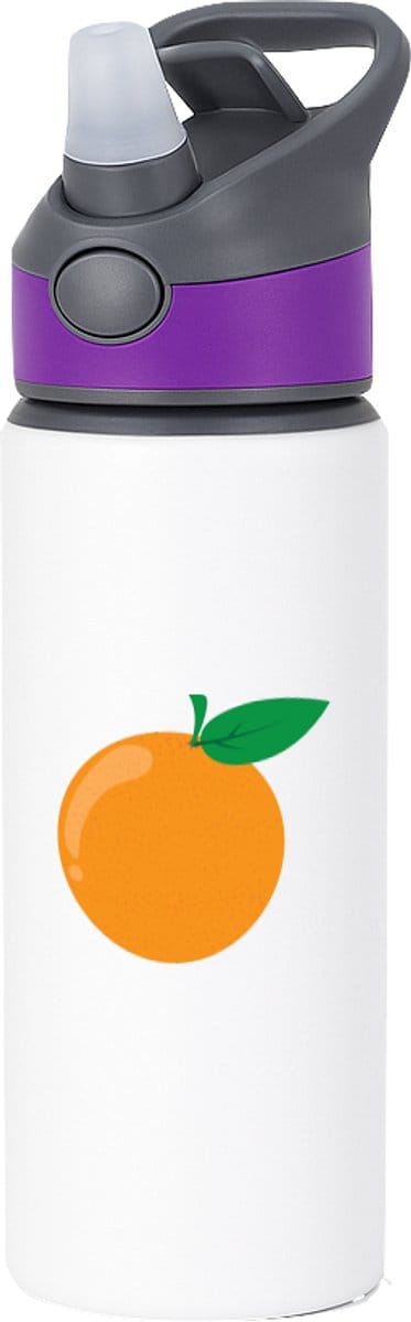 Hacebo® - Sinaasappel waterfles met rietje paars - Fruitschaal - Fruit liefhebbers - Mandarijn - sinaasappels - vrucht - gezond eten - water fles - 650ML