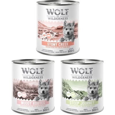 Wolf of Wilderness Junior “Expedition” 6 x 800 g - Mixpakket