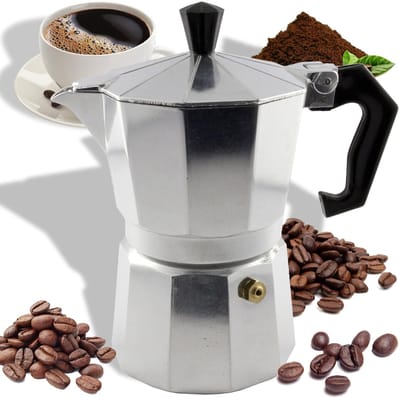 JHUBERS- Espressomachine Aluminium 600 ml - Koffiezetapparaat - Percolator - Gasfornuis - Duurzaam - Milieuvriendelijk - Koffiezetter