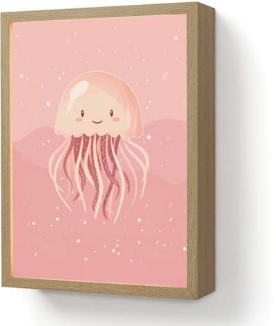 Nachtlampje 30x40 cm - Kinder lamp - Kwal - Zeedieren - Roze - Onderwater - Tafellamp kinderkamer draadloos - Slaapkamer lampje - Bedlamp kinderen - Kinderlampje - Wandlamp babykamer - Nachtlampjes