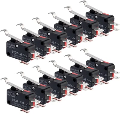 12 Stuks Micro Limit Switch met Lange Scharnierarm SPDT Momentary Snap Action Switch voor Arduino en Robotica V-154-1C25