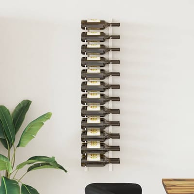 vidaXL - Wijnrek - voor - 24 - flessen - wandmontage - ijzer - wit