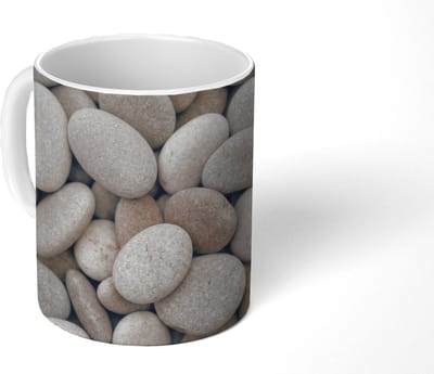 Mok - Koffiemok - Kiezels - Stenen - Grijs - Mokken - 350 ML - Beker - Koffiemokken - Theemok