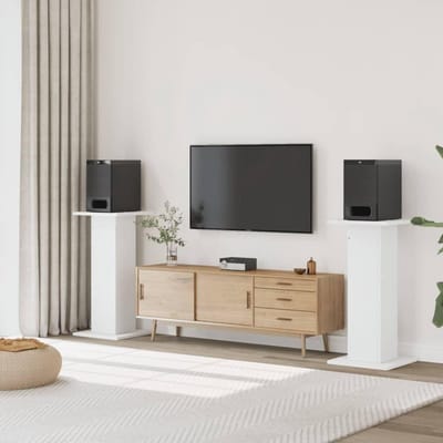 Speaker Standaarden - Luidspreker Voeten - Muziek Luisteren - Vulbaar Voor Stabiliteit - 30x30x95cm - Wit