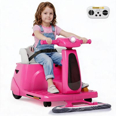 Triumpunpre-Elektrische tweezitter kinderauto roze – 12V ride-on auto met 2 stoelen voor buiten – Met afstandsbediening, veiligheidsgordel, vooruit/achteruit, open laadbak – WH502