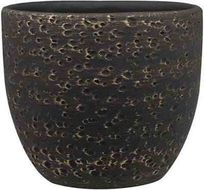 Ter Steege Bloempot Lava Stone - zwart - D17 x H15 cm - binnen - Plantenpot