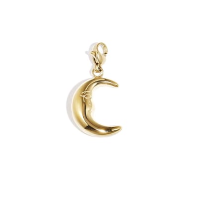 Moon Cham | Bedel Maan | RVS (verkleurt niet) | Goudkleurig |