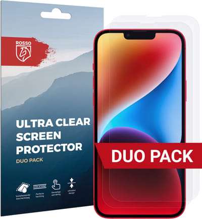 Rosso Screen Protector Ultra Clear Duo Pack Geschikt voor Apple iPhone 14 Plus | TPU Folie | Case Friendly | 2 Stuks