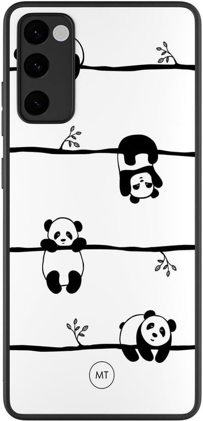 Hoesje geschikt voor Samsung Galaxy S20 FE - Panda - TPU Hard Case Backcover - Zwart, Wit - Mooie Telefoonhoesjes