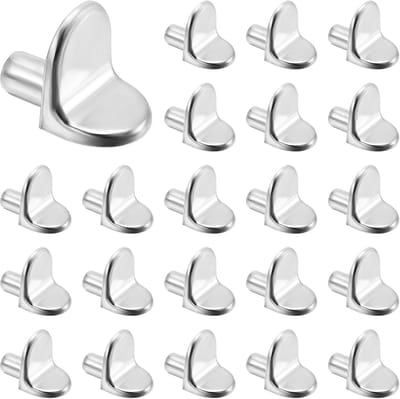 20 stuks planksteunharingen, zwaar belastbare L-vormige metalen planksteunharingen, metalen plankpennen, plankspelden 5 mm, voor keukenkast, boekenkast, kast, kast, houten glazen planken