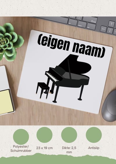 Akyol - piano met eigen naam Muismat - Piano - muziek liefhebbers - iemand die houdt van piano spelen - verjaardag - cadeau - kado - 23 bij 19 cm