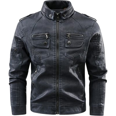 Vintage leren kleding wassen Was- en vervagingsproces Sterk laadproces Knap XXXXL denimblauwe kleur