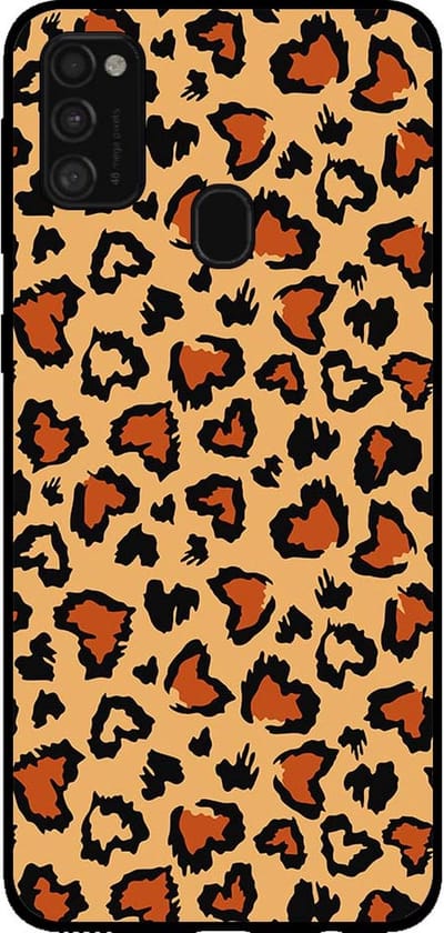 Smartphonica Telefoonhoesje voor Samsung Galaxy M21 met tijgerprint - backcover met panterprint - Bruin geschikt voor Samsung Galaxy M21