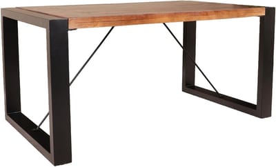 Eettafel rechthoekig - Eetkamertafel hout - Gezellig dineren - Duurzaam mangohout - 160cm lang - Bruin
