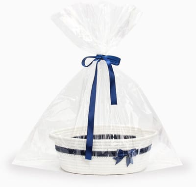 Geschenkmand Leeg - Cadeaumand Gevlochten - Cadeaus Presenteren - Hoogwaardige Afwerking - 30x20x12 cm - Wit