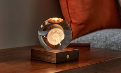 Amber Crystal Light 3D laser Dandelion