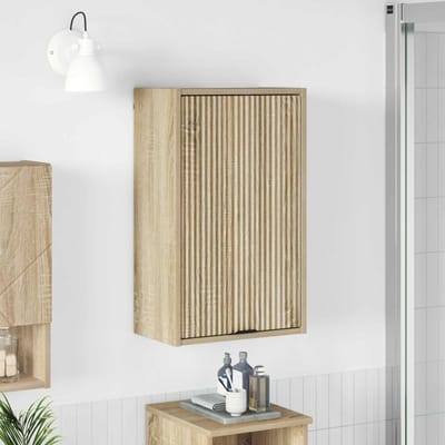 vidaXL - Badkamerkast - Sonoma - Eik - 39 - x - 23,5 - x - 65 - cm - Bewerkt - hout, - Metaal